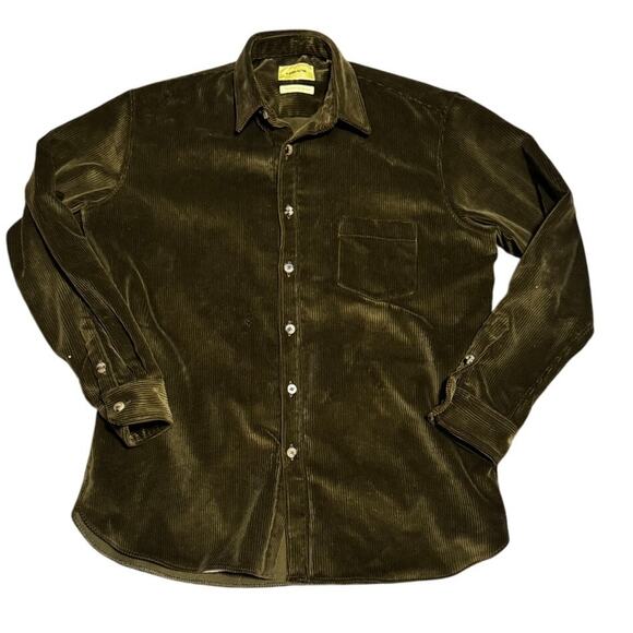 De Bonne Facture Corduroy Shacket – Made in France – 100% Cotton – Olive Green - Picture 2 of 7